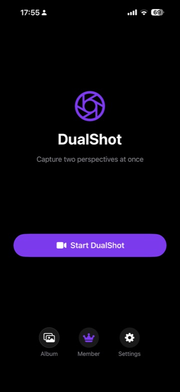 DualShot home screen