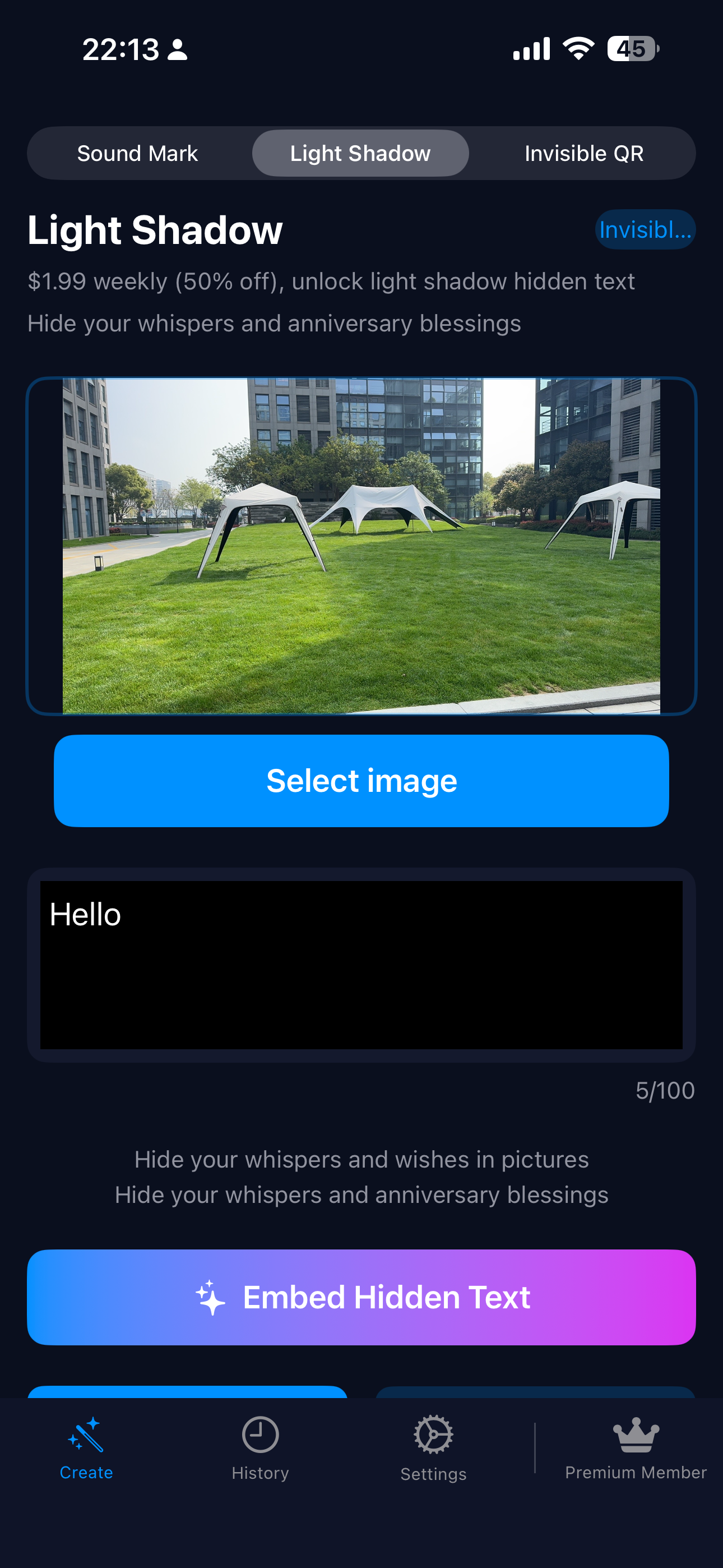 Light Shadow - Hide text in images